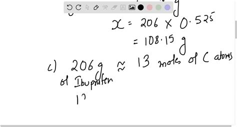 Solved Ibuprofen An Anti Inflammatory Drug In Advil Has The Formula