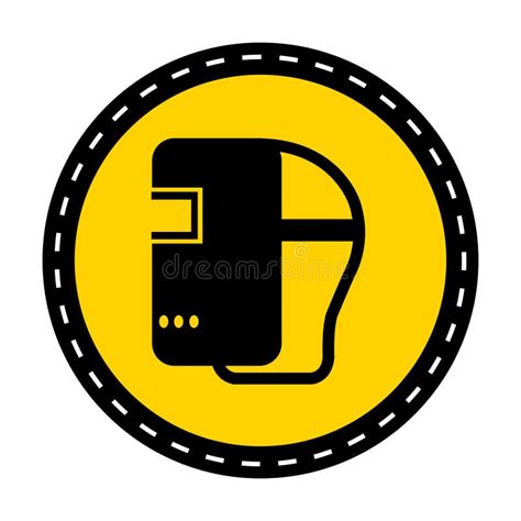 Symbol Wear Welding Helmet Isolate On White Background Vector