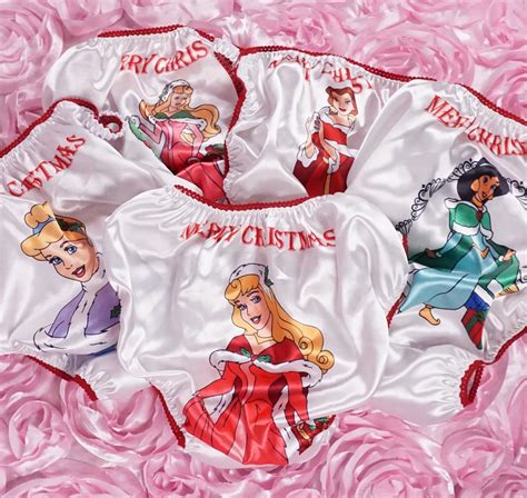 Rare Classic All Princess Christmas Collection Shiny Satin String Bikini Panties Sissy