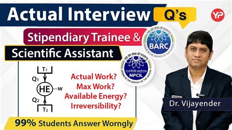 Actual Interview Q S BARC Stipendiary Trainee NPCIL Scientific