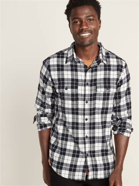 Regular Fit Built In Flex Plaid Flannel Shirt Old Navy Mens Flannel