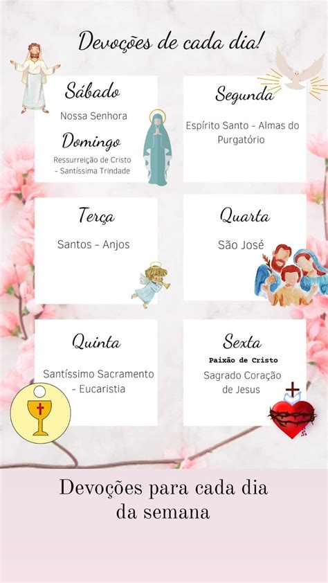 Significado De Cada Dia Da Semana Para Os Católicos - Devoções para cada dia da semana! 💗 | Estudo bíblico católico, Oração ...