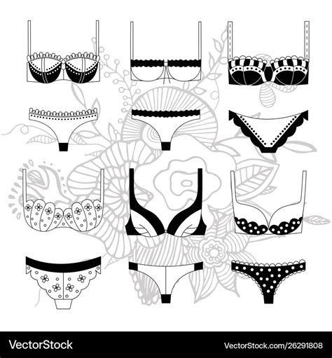 Hand Drawn Lingerie Set Royalty Free Vector Image