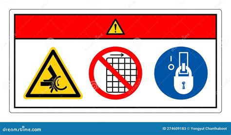 Danger Hand Crush Roller Pinch Point Do Not Remove Guard Symbol Sign