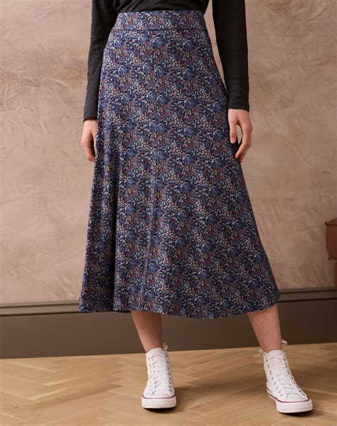 Blue Liberty Print Jersey Skirt Women S Skirts Brora Fashion