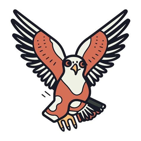 Premium Vector Bald Eagle Tattoo Design Vector Illustration Isolated