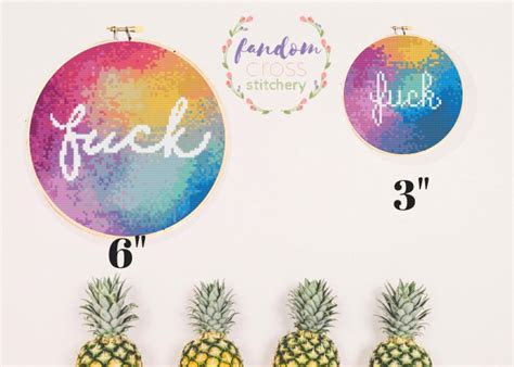 Rainbow Fuck Cross Stitch PDF Pattern Sweary Etsy Australia