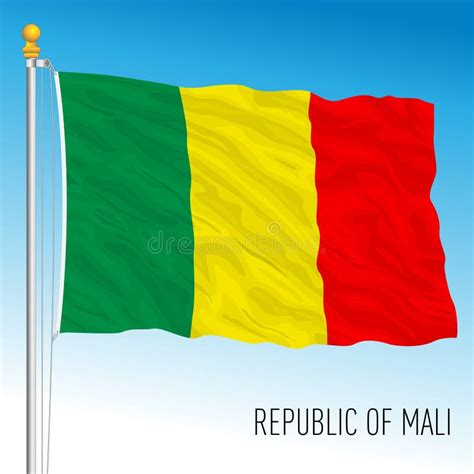 Bandera Nacional Oficial De Malí áfrica Ilustración del Vector