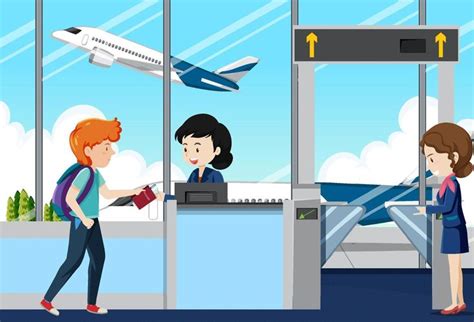 Download People Cartoon Characters In The Airport For Free Cartoon