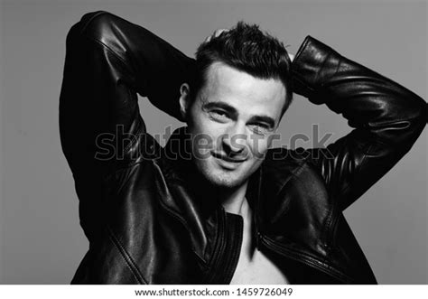 Sexy Mans Leather Jacket Naked Torso Stock Photo 1459726049 Shutterstock