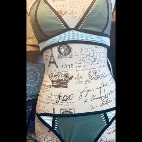 Xhilaration Swim Pc Xhilaration Greentealblack Tie Side Bikini Poshmark