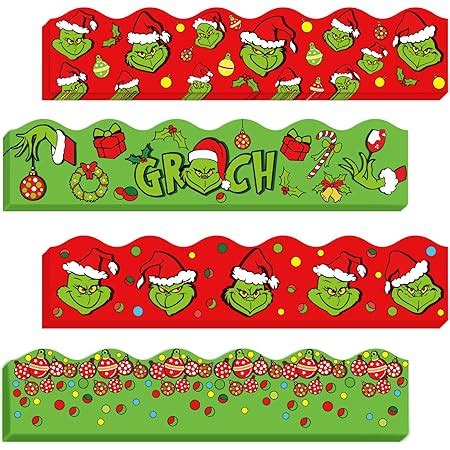 Amazon Whaline Ft Christmas Bulletin Board Borders Designs Red