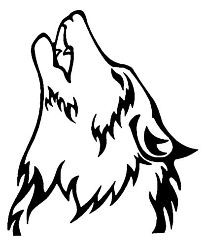 Howling Wolf Head Coloring Page Turkau
