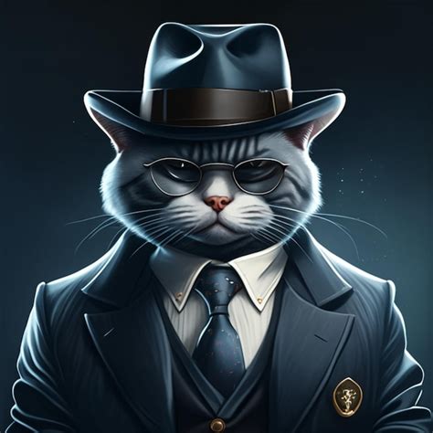 Premium Ai Image A Mafia Cat