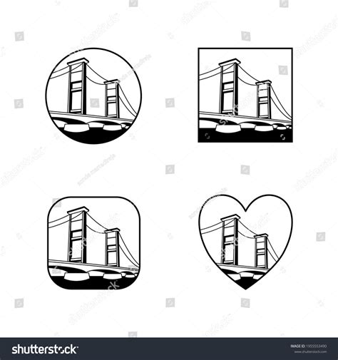 ampera bridge palembang indonesia stock vector royalty