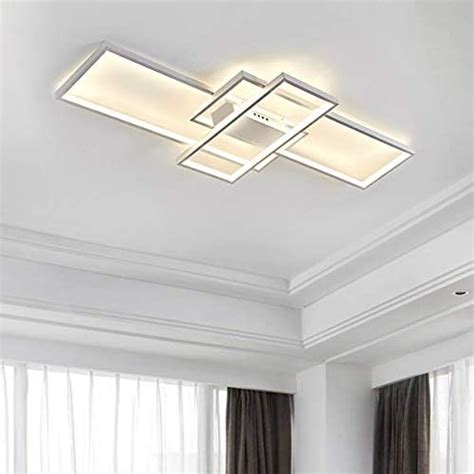 Plafoniera A Led Soggiorno Dimmerabile Soffitto Lamp Moderno Rettangolo