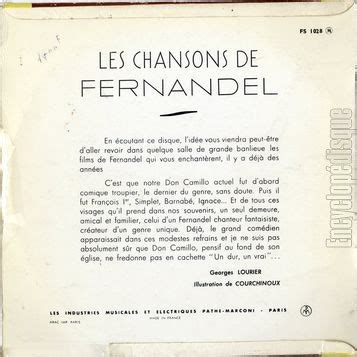 Encyclopédisque Disque Les chansons de Fernandel