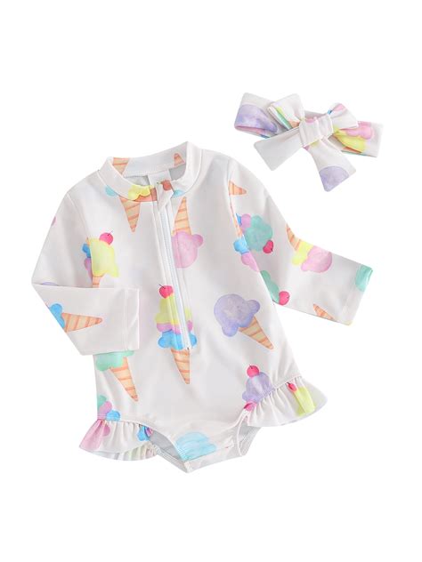 Co Mmehjri Baby Girls Bikini Beach Swimwear Months Infant Clothes Floral Ice Cream