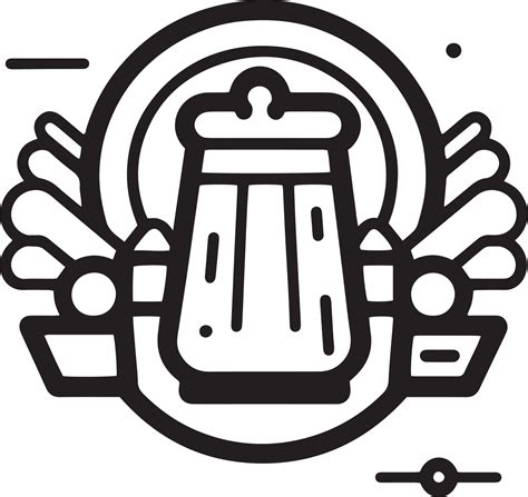 Hand Drawn Vintage Beer Logo In Flat Line Art Style 24787042 Png