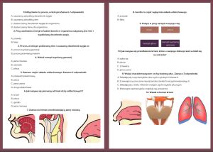 Układ oddechowy KARTA PRACY SPRAWDZIAN