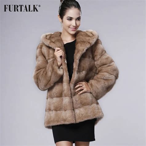 Furtalk Real Mink Fur Coat With Big Luxury Hood New Arrivals Winter Women Mink Fur Jacket Fur