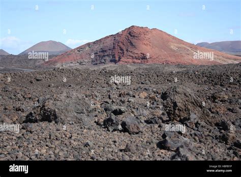 Lanzarote Volcano Landscape With Lava Stock Photo Alamy
