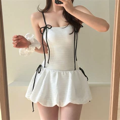 BARE Two Piece Dress With Bow And Puffy Tail Super Pretty Backless Bodycon Dress Hot Trend For