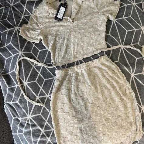 Plt Towelling Cream Nude Co Ord Brand New With Tags Depop