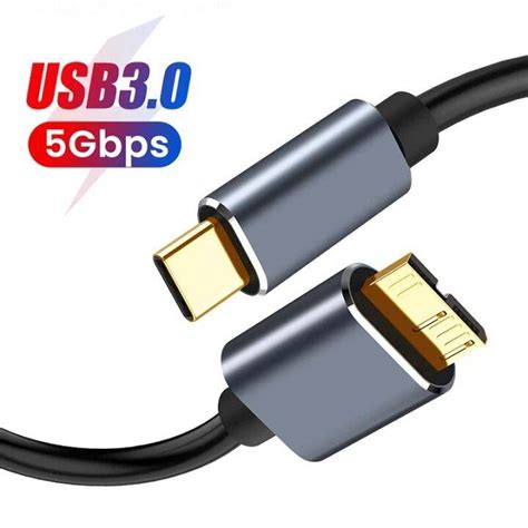 สายเคเบิล Micro B Usb C 30ชนิด C ถึง Usb 30 Micro B ตัวเชื่อมต่อสาย