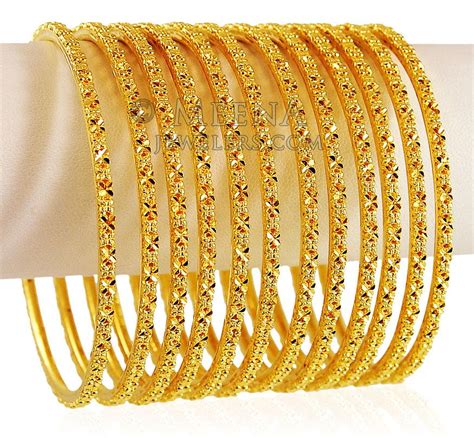 22k Gold Bangle Set 12pcs Bast20719 Us 5778 22k Gold Bangle