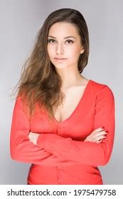 Elegant Brunette Model Naked Shoulder Posing Stock Photo Shutterstock