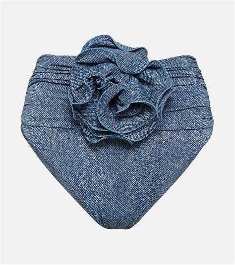 Magda Butrym Corsage Denim Printed Bikini Bottoms Magda Butrym