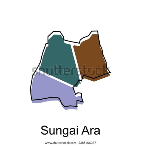 Vector Map City Sungai Ara Design Stock Vector Royalty Free