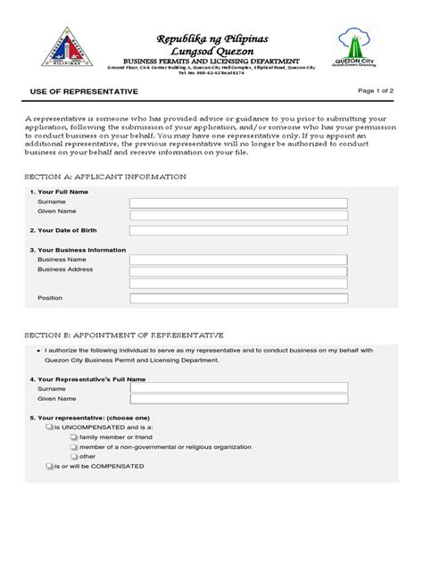 authorization  quezon city permit  email address business