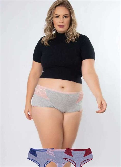 Kit Calcinhas Mimo Plus Size Algodao Concept Lingerie Multicores Concept Lingerie