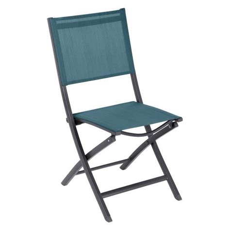 Lot De Chaises De Jardin Pliantes Essentia Bleu Canard Graphite