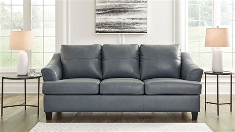 Genoa Leather Queen Sleeper Sofa - Gray | Home Furniture