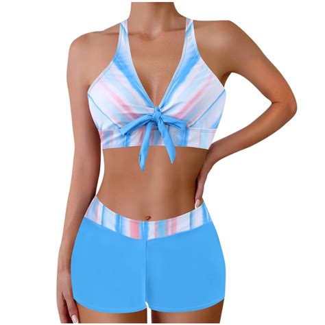 Levmjia Women Sexy V Neck Bikini Set High Waist Swimwear UPF50 Quick Dry Beach Swim Suit With