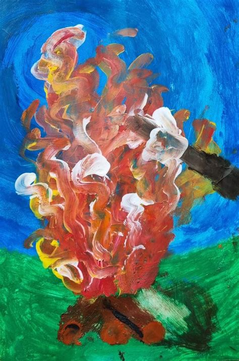 Campfire Painting Art Campfire