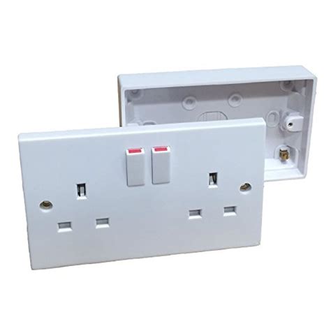 buy double wall socket  box pattress twin  gang switched plug