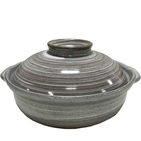 Ceramic Rice Pot Earthenware Kurohuki Taiko Enterprises Corp