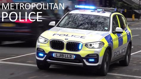 Metropolitan Police Cars Responding To Different Emergencies In London
