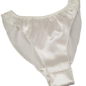 Shiny Satin Low Rise Frilly Fluted Bikini Style Panties Sissy Ruffled French Knickers Hand Made