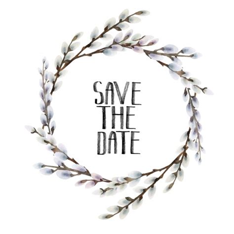 Watercolor Pussy Willow Pattern Royalty Free Vector Image