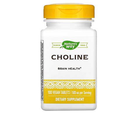 Купить Холин Nature's Way (Choline) 500 мг 100 таблеток в Киеве | FOODOK