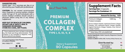 Collagen Complex Types I Ii Iii V And X Protein Grass Fed Blend 90 Lose A Pound Daily