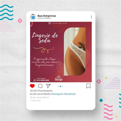 Kit de Social Media Posts Prontos para Venda de Lingerie e Roupa Íntima no Canva Legendas