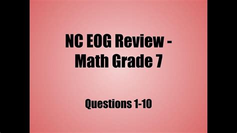 Nc Eog Math Review Questions Youtube