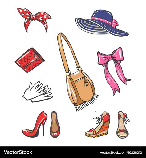 Fashion Clothes And Accessories Set Doodles Vector Image 59 Off