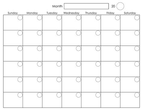 blank  printable calendar
